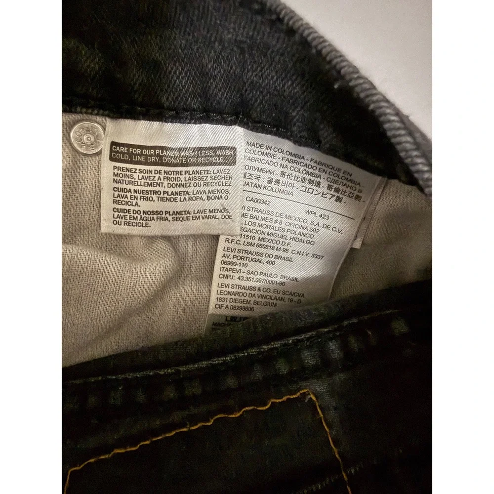 Levi's 508 Regular Taper Jeans Mens 36x32 Faded Black Denim Pants